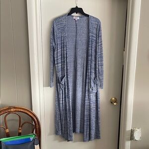 LuLaRoe Blue Long Cardigan